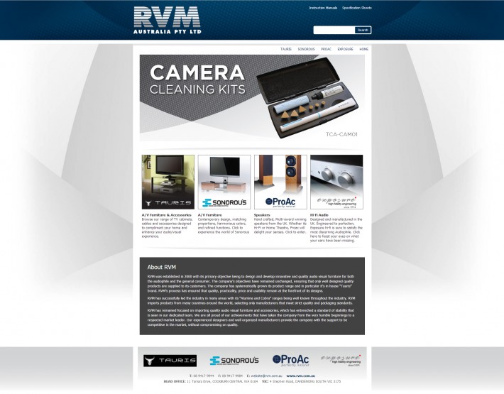 RVM are a wholesale distributor of high end products to retailers such as Harvey Norman, Retravision, JB-HiFi, MYER etc.
It was important for RVM that their main product lines were displayed first and foremost with the flexibility to add more when the need arises.